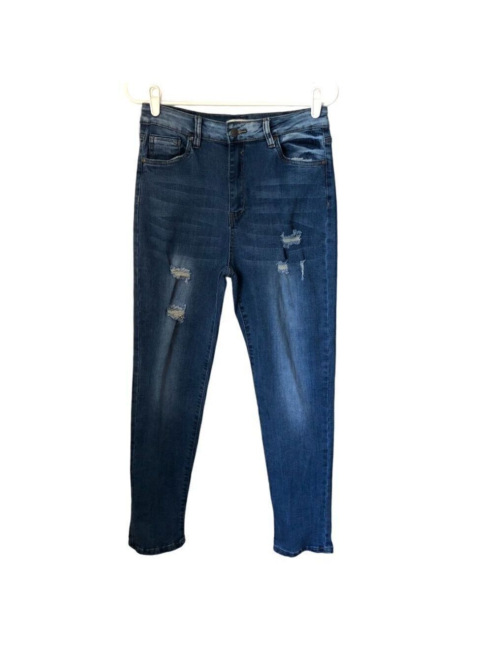 Most Wanted High Rise Jeans Slim Straight Leg Distressed Denim Junior's Size 11